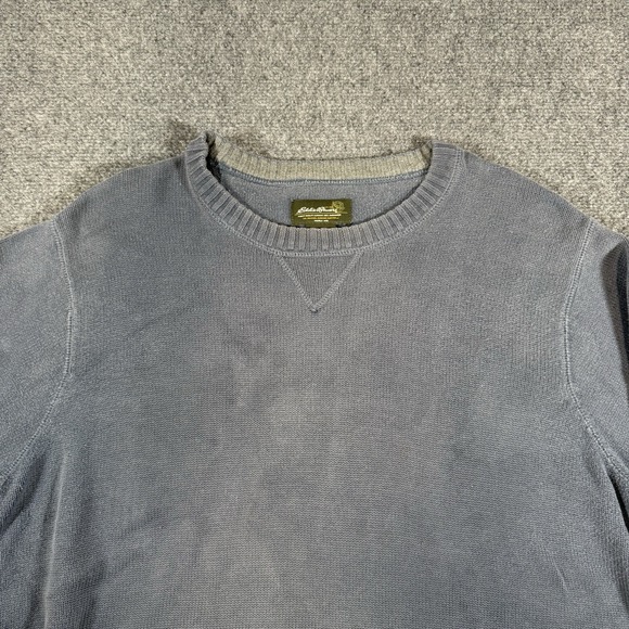 Eddie Bauer Sweater Men‎ XL Blue Knit Vintage Y2K Pullover Long Sleeve Outdoors - Picture 3 of 11